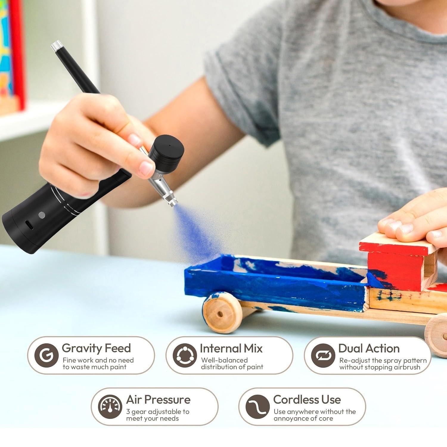 🎨🔥 Rechargeable Cordless Airbrush Kit 30PSI | 10-in-1 Pro Spray Gun⚡60 Min Runtime🌟【Nails/Cake/Barber】Portable Compressor for Makeup, Painting, Cookie Decor (Black) 🎨🔥 Rechargeable Cordless Airbrush Kit 30PSI | 10-in-1 Pro Spray Gun⚡60 Min Runtime🌟【Nails/Cake/Barber】Portable Compressor for Makeup, Painting, Cookie Decor (Black)